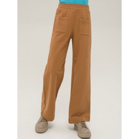 Pants for girls, height 134 cm, brown color-5