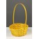 Wicker basket 20 x 20 x 9 cm, handle h = 25 cm, yellow