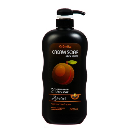 Cream-soap + shower gel 2v1 aromika Apricot, 800 ml