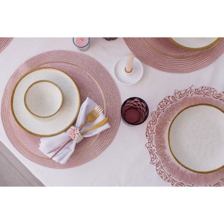 Ceramic ring for napkins "Flower", 5.5 × 4.5 × 6.5 cm, pink color-5