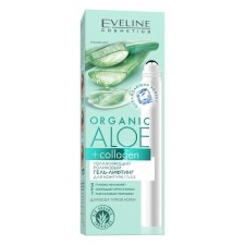 Roller gel lifting for the area around the eyes Eveline Organic Aloe+Collagen, for all skin types, 15 ml