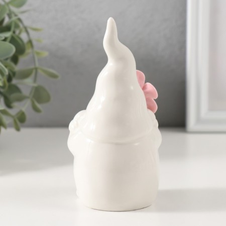 Souvenir Ceramics "Ples White with pink flower" 6.1x5.8x11.6 cm-2