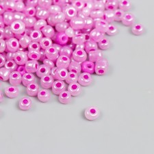 Бисер круглый 6/0 "Розово-сиреневый перламутр" 20 гр