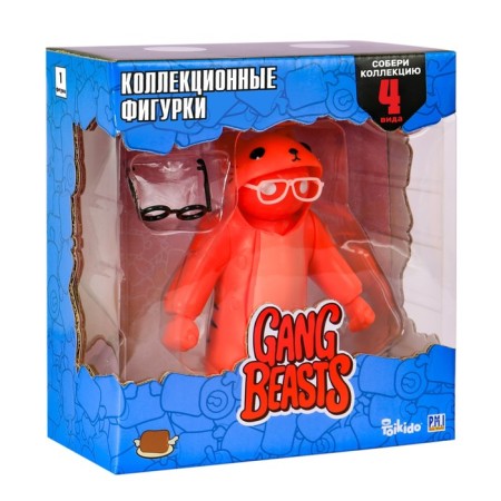 Gang Beasts figurine, with accessories, red color, 11 cm-1