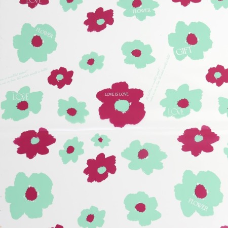 Flower film glossy, "watercolor flowers", 58x58cm, tiffany-2