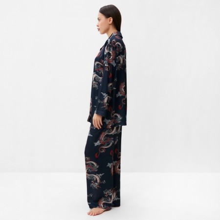 Female pajamas (shirt and trousers) KAFTAN "Dragon", size 52-54, blue-3