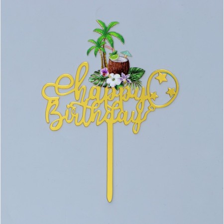 Topper "Happy Birthday", Coconut