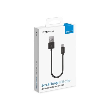 DEPPA cable (72103) Micro USB, black, 1.2 m-1