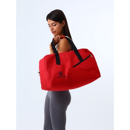 Women's road bag, textura, large size, red color-4