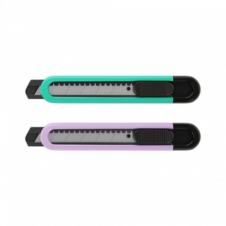 Chancellery knife 18mm, Erichkrause "Butterfly Pastel Bloom", with automatic fixation of the blade, mix-1