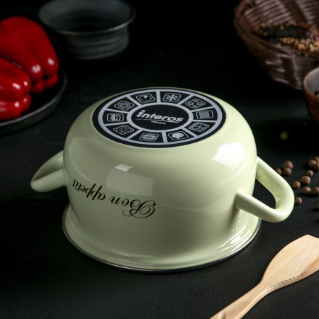 Lime pan, 2.1 l, glass cover, induction, color light green-2