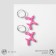 Earrings "Dogs" toy, pink color in silver