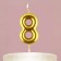 Candle for the cake, the number "8", gold, 4 x 10 cm.