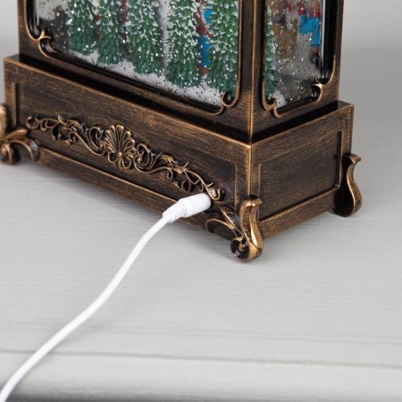 LED figure "Snowman and children" 18 × 26 × 8 cm, plastic, AAX3 batteries (not complete), USB, glow warm white-3