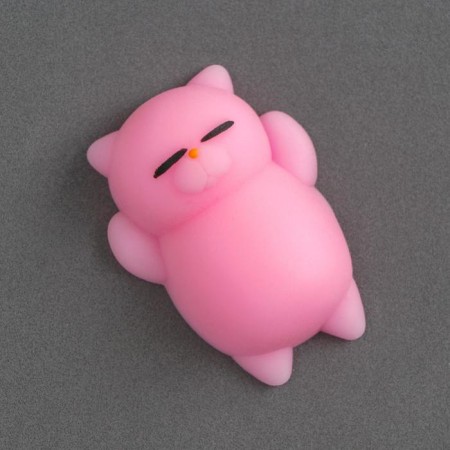 Antistress label "cat", color light pink