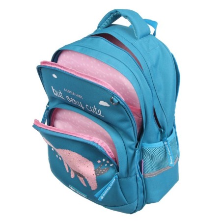 School Bruno VisConti, 40 x 30 x 19 cm, ergonomic back, Pink Sloth, Penal as a gift-3