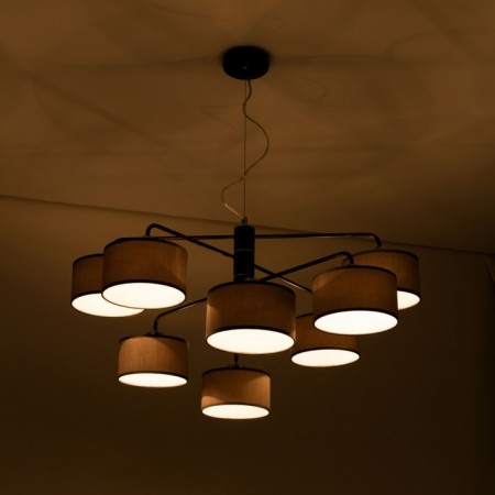 Suspended chandelier Citilux "Form" CL428281, 82x82x45 cm, 8x60W, E27, brown color-23