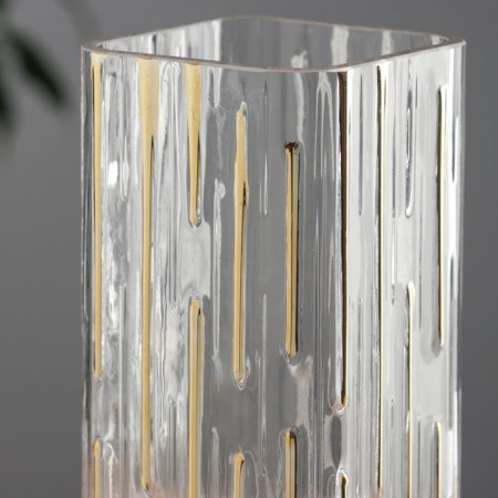 VAZ Glass Table "Milagros" strokes, 25x8 cm, transparent-2