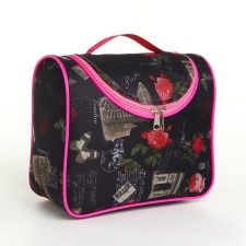 Cosmetic bag with lightning, black color