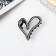 Hair crab "June" heart, 4.5 cm, black