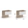 A set of two Julia bedside tables, 1 box, crap gray / white glossy