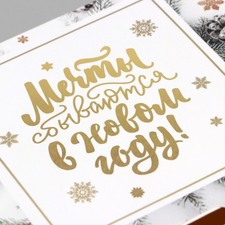 Gift box "New Year's branches", embossing, 16.5 x 12.5 x 5 cm, New Year-2