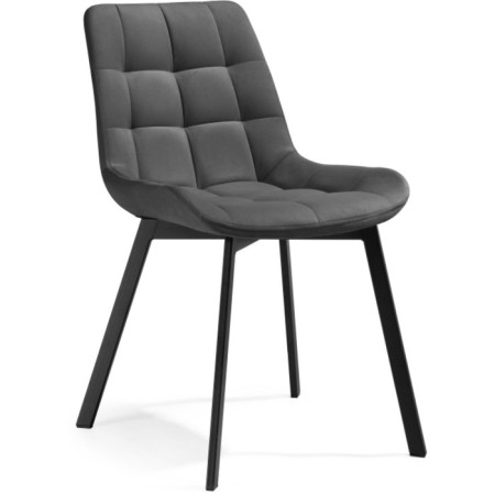 Chairs on the metal frame Chelsea Metal/velor, black/dark gray 50x60x80 cm
