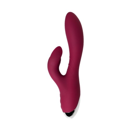 Vibrator with clitoral stimulant L’Eroina by Toyfa Mion, silicone, burgundy, 22 cm-1