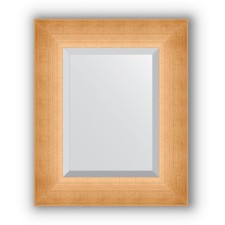 Mirror with fatset in a baguette frame - poisoned gold 87 mm, 46 x 56 cm, evoForm