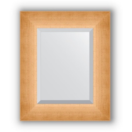 Mirror with fatset in a baguette frame - poisoned gold 87 mm, 46 x 56 cm, evoForm
