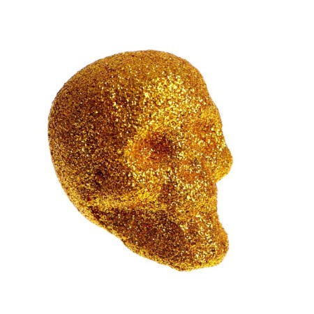 Figure for crafts and decor "Skull", set 6 pcs., Size 1 pcs: 4 × 4.5 × 4.5 cm, gold color-1