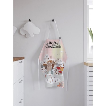 Apron of a kitchen with a photo print "Morning at Christmas", adjustable, size OS