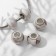 Bead "marble" 12 × 7 mm, white color
