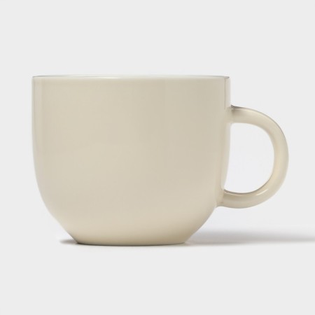 Tea couple ceramic with a spoon "Zephar", 2 items: a cup 250 ml, a saucer d = 13 cm, beige color-6