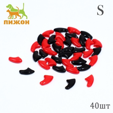 Puppy claws "Duet Antitsarapas" (40 pcs), size S, black-red