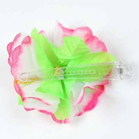 Hawaii set clip with fuchsia flower, wreath-5