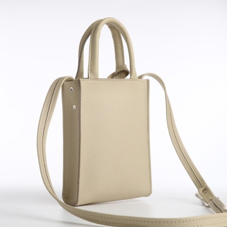 Women's bag over the shoulder Textura, small size, beige color-2