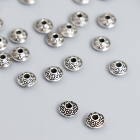 Beads Metal for creativity "micro" silver set 30 pcs 0.37x0.6x0.6 cm