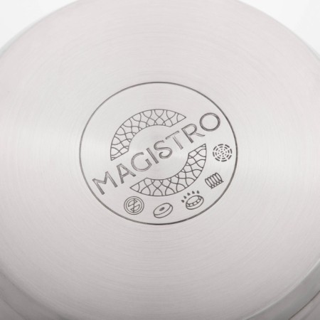 Magistro tefida stainless steel pan, 3.5 l, lid-durglog, plum nose, capsule, silicone handles-5