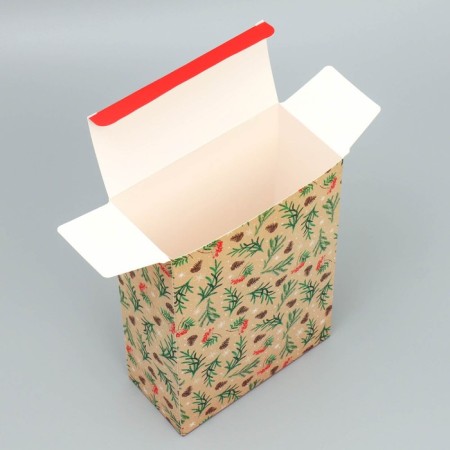Folding box “Happy New Year”, wreath, 16 x 23 x 7.5 cm, New Year-4