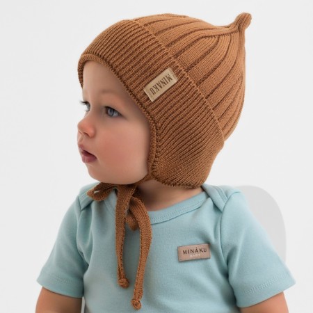 Children's hat minku rr 46-48, brown color-1