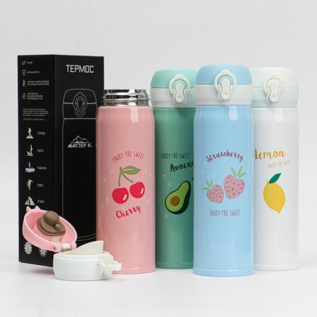 Thermos, 400 ml, top "Master K. Berries", 6.5 x 22.5 cm, mix-6