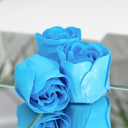 Soap roses, blue, set of 9 pcs.-4