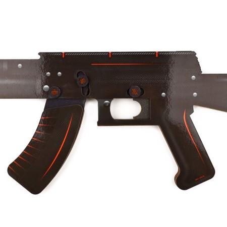 Wooden weapons, children's souvenir "red and black", machine gun, gun, cerambit, set 3 pcs-7