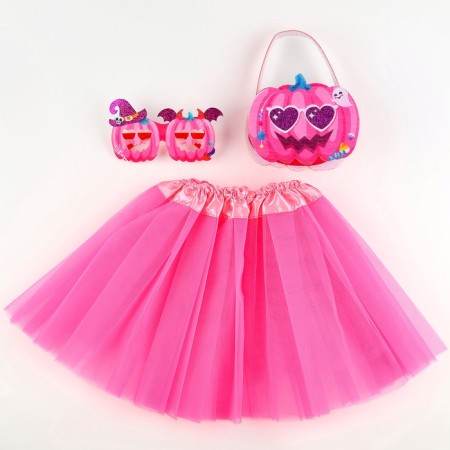 Carnival set "Sweet pumpkin": skirt, glasses, bag, pink-4
