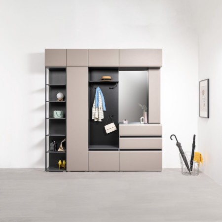 Cabinet hinged sidney 16.314.05, 600 x 413 x 348, anthracite/Vellyuto Kapuchino-2