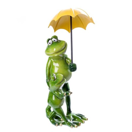 Souvenir Polystone Lak "Frog with a son under an umbrella" 22.5x9x11 cm-4