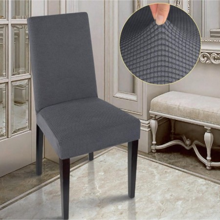 Case for chair Comfort Knitwort Jacquard, color anthracite, 100% polyester