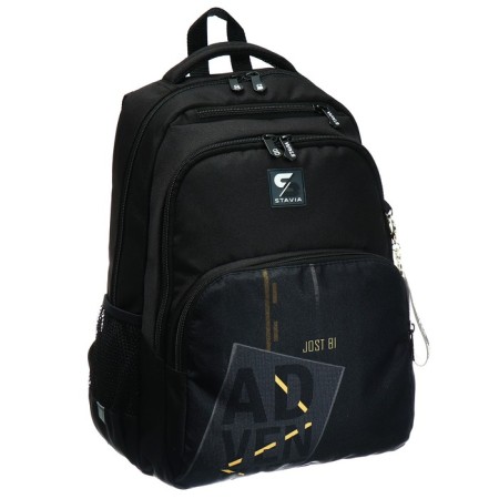 Youth backpack, 42 ​​x 31 x 13 cm, ergonomic back, stavia "adventure", black-1