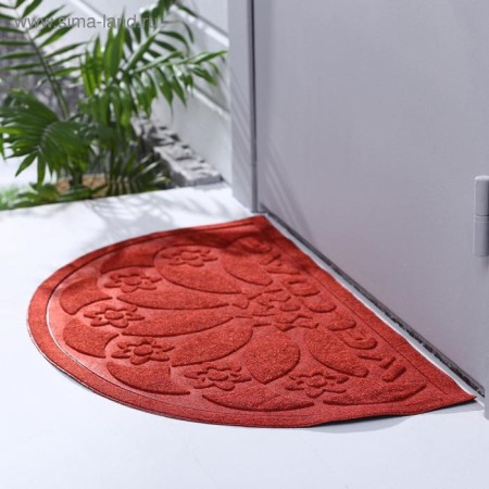Mat with a moisture -drowning half -rounded without a trim “fan”, 50 × 80 cm, color mix-10